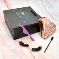 Super September Limited-time promotion 25mm mink lashes eyelash packaging  tweezers  brush and gift bags a set